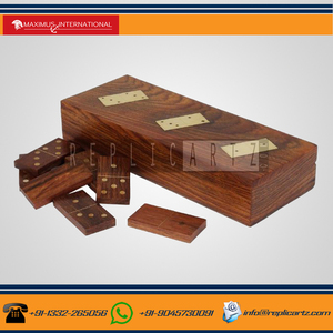 Juego de Dominó de Madera Hecho a Mano, Adorno Decorativo para Mesa |   Juego de Dominó Clásico en Caja, Juguete Educativo Familiar de Estrategia - Product Image 3