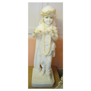 Statue Krishna en marbre massif, Statue pour le culte - Product Image 1