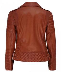 Chaqueta de Invierno de Cuero Genuino para Mujer, Talla XL, Estilo Motero, Acolchada, de Secado Rápido, Transpirable y Ecológica, Nueva Tendencia - Product Image 5