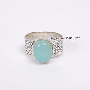 Anillo de Aguamarina de Plata de Ley 925, anillo de gema, joyería de Aguamarina - Product Image 1