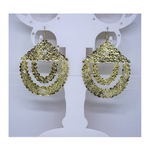 Nouvelles boucles d'oreilles plaquées or pour femmes, bijoux fantaisie, design tendance, laiton de haute qualité, uniques et confortables. - Product Image 2