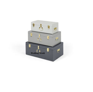 Caja de Metal para maletero, contenedor de almacenamiento hecho a mano con revestimiento de polvo, forma Rectangular, alta calidad, color gris, venta al por mayor - Product Image 3