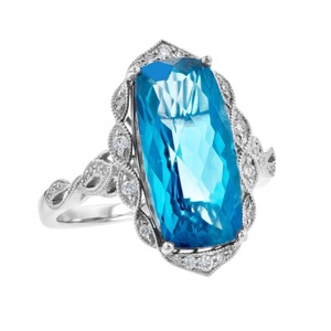 Chất Lượng Hàng Đầu Tùy Chỉnh Rắn Vàng Bạc Trang Sức Nhà Sản Xuất Thư Mục Tìm Thấy Sterling <span class=keywords><strong>Silver</strong></span> 925 Nhẫn Tự Nhiên Bầu Trời Xanh Topaz Nhẫn - Product Image 3