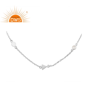 Collier en argent sterling 925 avec pendentif en zircon tendance, fait main, de créateur, pour fiançailles, fournisseur et grossiste de bijoux - Product Image 1