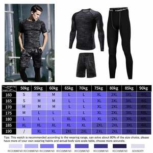 Sport Wears Gym <b>Men</b> Shirt <b>Compression</b> <b>Leggings</b> Three Pieces - Product Image 2