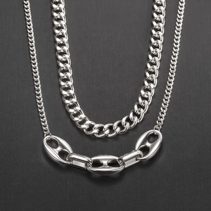 Collana donna donna con catena a maglie in <span class=keywords><strong>acciaio</strong></span> <span class=keywords><strong>chirurgico</strong></span> all'ingrosso personalizzata - Product Image 4