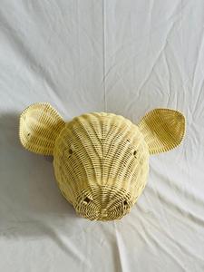 Renel Hot Selling Pig Shape Rattan Storage <b>Basket</b> Cute <b>Small</b> Animal Design for Home Hotel Kitchen Dining Living Room Bedroom - Product Image 2