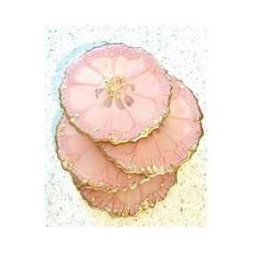 Resin Stone <b>Coasters</b> for <b>Drinks</b> <b>Coasters</b> Eco-friendly <b>Drink</b> <b>Coasters</b> for Glass & Flower Design Piece with Best Color - Product Image 5