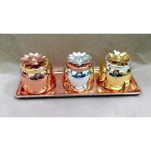 Tarro de tuerca de cobre de diseño moderno para el hogar, Hotel, mesa, Diwali, decoración, conjunto de calidad de la empresa de fabricación más grande para uso alimentario - Product Image 2