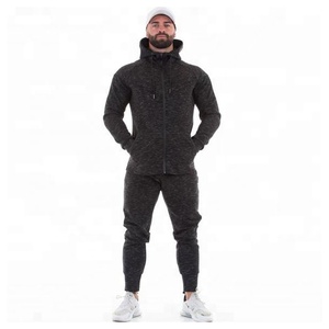 Custom <b>Men's</b> Slim Fit Gym Tracksuit High Street Style with Full Zip and <b>Long</b> Length Plain Design for Winter Fitness - Product Image 3