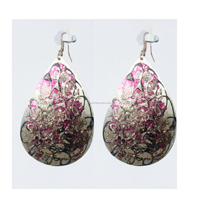 2025 joyería occidental de la ciudad de Nueva York chapado en oro turquesa oro pendiente aro pequeño metal hueco redondo verde cobre turquesa mujeres - Product Image 5