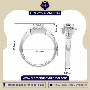 Rikhava แหวนทองคำขาว10K ประดับเพชรแท้คอลเลกชันหรูหรา - Product Image 2