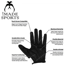 Gants de cyclisme sportifs à doigts entiers unisexes, couleur et logo personnalisés, antidérapants, avec coussinets absorbants les chocs, respirants, pour la conduite en extérieur, VTT PODP - Product Image 3