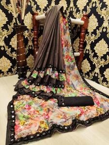 Kanchipuram Sarees Soie Banarasi Coton Soie Fête Porter Dernier Designer Femmes Sari Blouse Tissus Doux Festival De Mariage Indien - Product Image 4