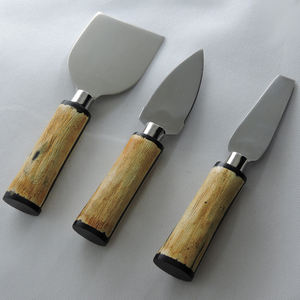Taille personnalisée manche en bois et résine et lame en acier inoxydable couteau à fromage lot de 4 couverts en acier inoxydable de haute qualité ensemble de couverts - Product Image 5