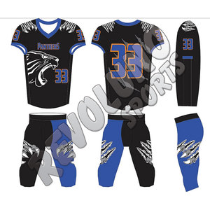 Uniforme de fútbol americano, Diseño de equipo de Leones personalizado, Pantera sublimada, nombre del equipo, número y logotipo, Color real negro, alta calidad - Product Image 2