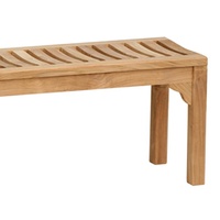 Madison Moderne Rückenfreie Outdoor-Gartenbank aus Teakholz, Komfortable Massivholzmöbel, Anpassbare Farbe, Nicht Klappbar