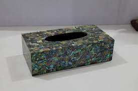 Caja de papel de seda de nácar clásica para vajilla y Escritorio de restaurante Almacenamiento de papel de servilleta de nácar de estilo tradicional - Product Image 5