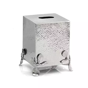 Wholesales Price <b>Tissue</b> <b>Box</b> for Home Hotel Restaurant <b>Tissue</b> <b>Holder</b> decor Silver Color Modern design Metal Napkin <b>Holder</b> - Product Image 3