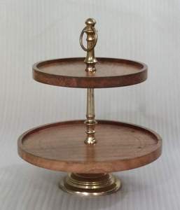 Serveur de gâteau à 2 niveaux de haute qualité serveur de gâteau polyvalent pour la décoration de mariage et de fête plateaux à gâteaux en métal en plusieurs couleurs - Product Image 4