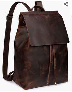 Handmade Leather Women <b>Laptop</b> Backpack - Product Image 3