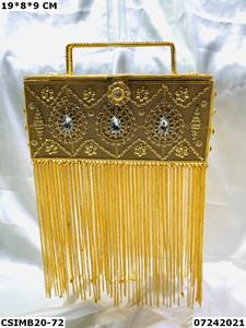 Sac de soirée élégant d'embrayage en métal de dames de concepteur faites à la main pour des mariages et une utilisation nuptiale - Product Image 2