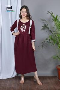 Rayonne impression alimentation haut sexy pour les filles designer fantaisie imprimé rayonne anarkali kurti grossiste au gujarat inde - Product Image 6
