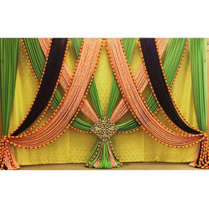 งานแต่งงาน Mehndi ฉากหลังพิธีประดับงานแต่งงานสีสันสดใส - Product Image 1