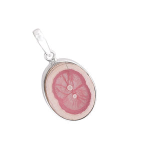 Slectite Rohdocosite, Piedra Preciosa Natural, Joyería de Plata de Ley 925, Colgante Chapado en Plata, Forma Ovalada, Colgante de Moda Unisex - Product Image 2