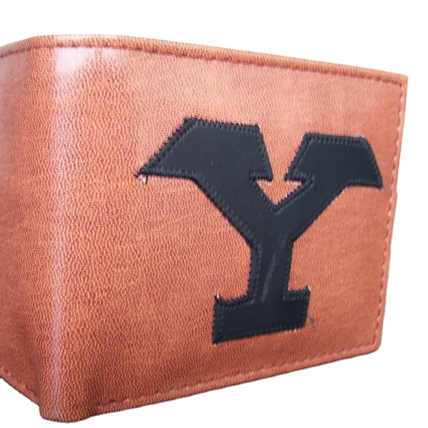 brown color y alphabet young mens wallets