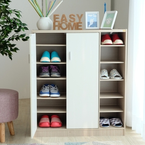 Meuble à chaussures moderne en bois avec double porte et design ajustable pour salon - Product Image 4