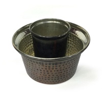Pot à refroidir en verre et métal cuivré de style antique turc pour Raki Ouzo, usage hôtelier et restaurant