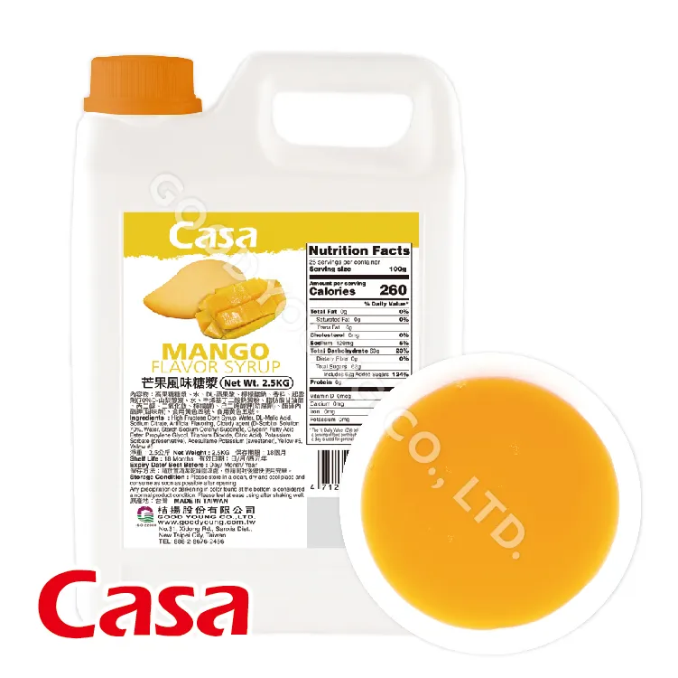 Iyi genç çay Casa ISO HACCP helal sertifikasyon Mango lezzet şurubu