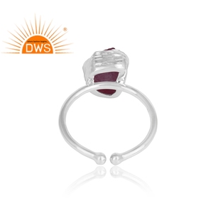 Trendy Rough Tourmaline <b>Indian</b> Gemstone <b>Ring</b> Fine Silver 925 Bezel Setting Wedding & Party Women's Jewelry - Product Image 3