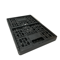 Panier pliant agricole en plastique PP noir populaire en gros, boîtes de rangement économiques pour le transport, Folin SG58, matériaux recyclés