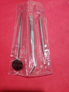 Kit de Examen Dental Básico de 3 Piezas, Juego de Instrumentos de Diagnóstico Dental, Espejo Bucal de Acero Inoxidable, Explorador Dental y Pinzas - Product Image 3