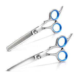 Tijeras de peluquero profesional de acero inoxidable afiladas curvas LA Elahi J2 con tornillo ajustable y acabado pulido alto - Product Image 3