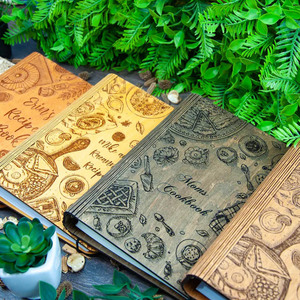 Sách Công Thức Cá Nhân Sách Nấu Ăn Bằng Gỗ Quà Tặng Bìa Công Thức Trống Nhật Ký Công Thức Tùy Chỉnh Của Con Gái Và Mẹ Sách Gia Đình Bằng Gỗ - Product Image 4