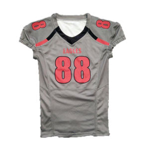 Venta de rebajas Sublimado Fútbol americano Jersey Uniformes Estilo clásico Transpirable Tallas grandes Mangas cortas-Servicio OEM - Product Image 6