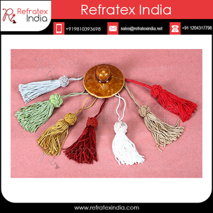 Mini pompon indien à prix de gros pour rideaux, vêtements et usage décoratif, boucle de 3 cm et pompon de 7 cm - Product Image 4