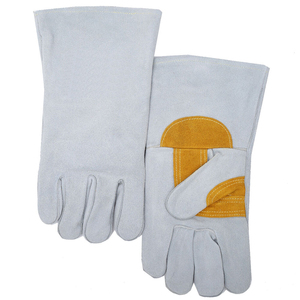 Guantes DE TRABAJO forrados de algodón con estampado personalizado, guantes de soldadura de cuero de vaca de alta resistencia, resistentes al calor, antiincendios, XL profesionales - Product Image 1