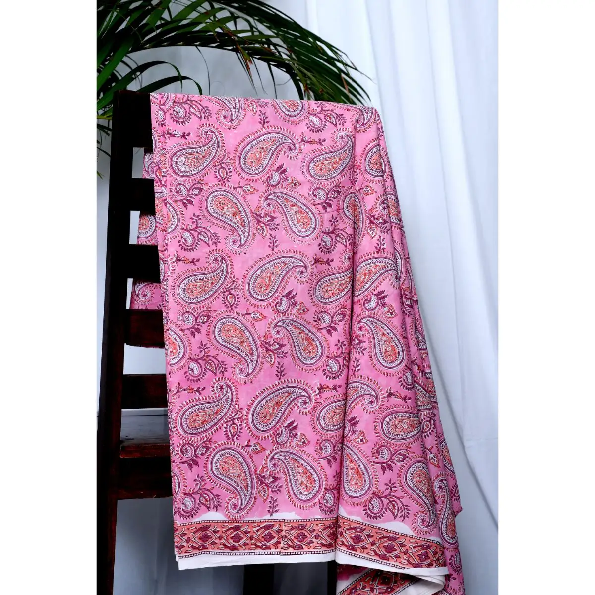 Цветочный принт 100% хлопок ручная печать ткань окрашенная индийская ткань для женщин одежда вуаль ткань