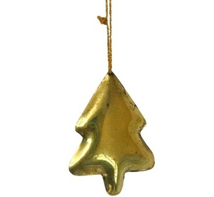 <b>SMALL</b> METAL GOLD CHRISTMAS TREE CHRISTMAS DECORATION HANGING <b>ORNAMENT</b> HIGH QUALITY METAL CHRISTMAS TREE DECORATION - Product Image 1
