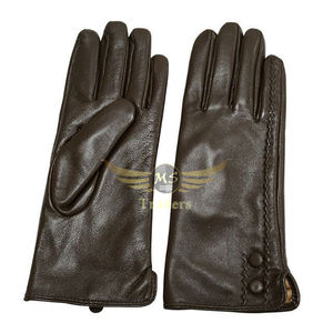 Wholesale Customized Winter Warm Black Fashion Men's PU Touch Screens Leather Winter Warm <b>Fur</b> Leather Men <b>Gloves</b> - Product Image 4
