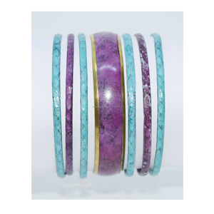 2024 October Brass International Jewelry Shows Colorful Thick Brass Bangle Set for Women Kenya gold textured bangle Jewelry - Product Image 1