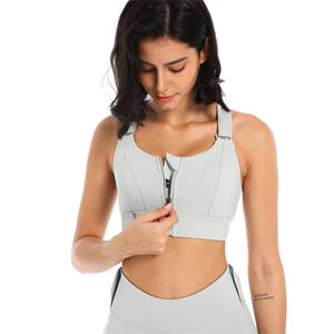 Sujetador deportivo de alto impacto para mujer, Sujetador deportivo con cremallera frontal ajustable, sujetador de gimnasio a prueba de golpes de talla grande - Product Image 3