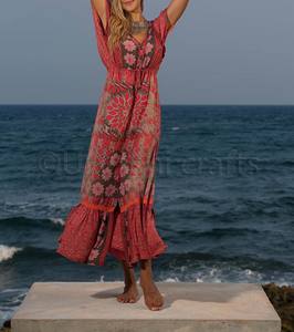 2020 Collezione estiva Di Usura delle Donne di Vintage <span class=keywords><strong>Sari</strong></span> di Seta Abito Lungo - Product Image 2