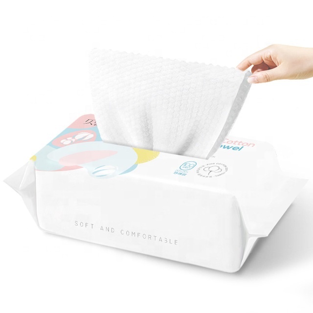 Одноразовое Мягкое хлопковое полотенце с сухой и влажной поверхностью двойного назначения, полотенце для лица, одноразовое нетканое полотенце