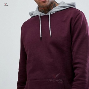 Sweat-shirts à capuche pour hommes en polyester/coton, de haute qualité, tricotés, en molleton uni, écologiques, respirants, personnalisables, grandes tailles - Product Image 3