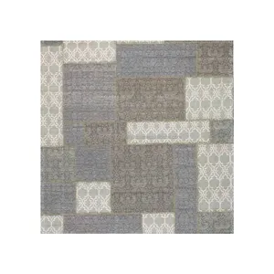 Hellgraue Chenille Jacquard Patchwork indische Teppiche